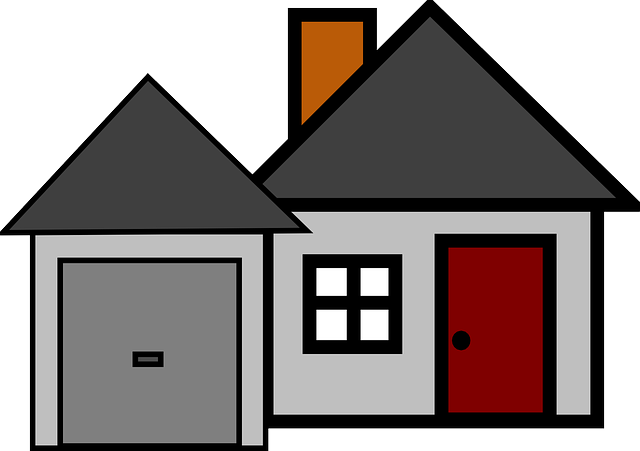 kreslený domek, okno, vrata, dveře