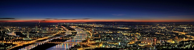 noční panorama Vídně